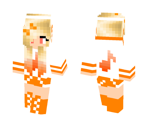 Download Free Orange Music Girl Skin for Minecraft image 1 Orange Music Girl - Girl Minecraft Skins - image 1