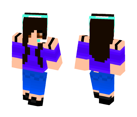 Purple Shirt Girl - Girl Minecraft Skins - image 1