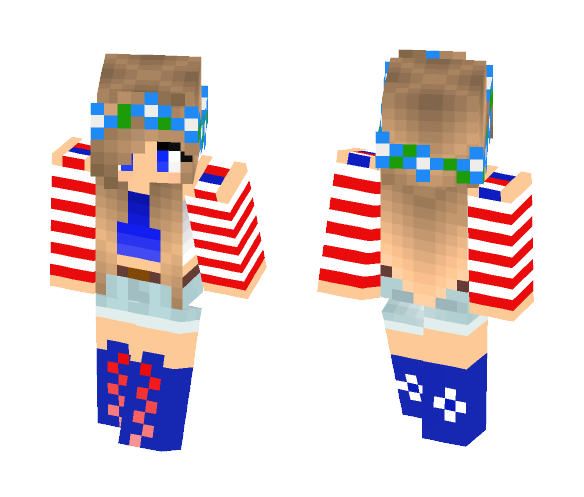 Download Free 4th Of July Skin for Minecraft image 1 4th Of July - Female Minecraft Skins - image 1