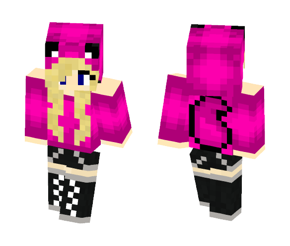 Pink Wolf Girl - Girl Minecraft Skins - image 1
