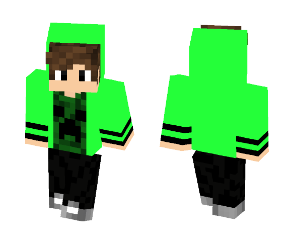 Boy with Green Hoodie - Boy Minecraft Skins - image 1