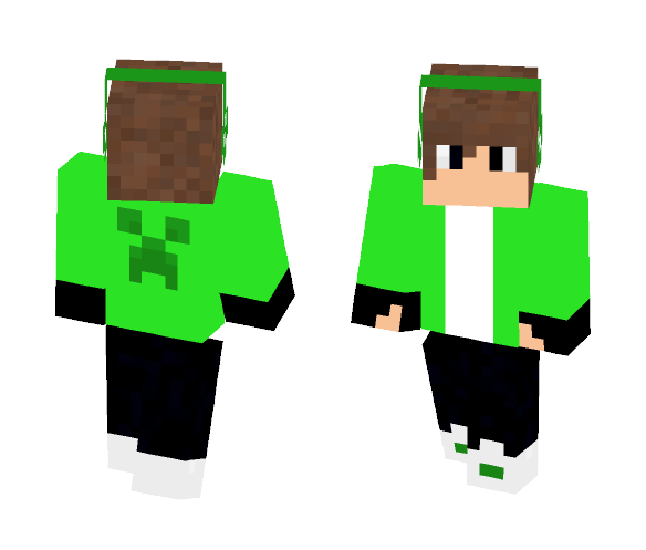 Download Free Green Teen (with headphones) Skin for Minecraft image 1 Green Teen (with headphones) - Male Minecraft Skins - image 1