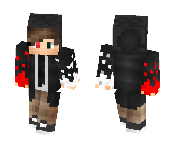 Boy with Black Hoodie + Power Hands - Boy Minecraft Skins - image 1