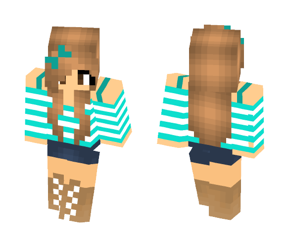 Cyan Girl w/ brown eyes - Girl Minecraft Skins - image 1