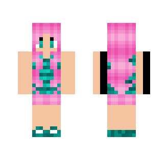 Teal and Pink Summer Girl