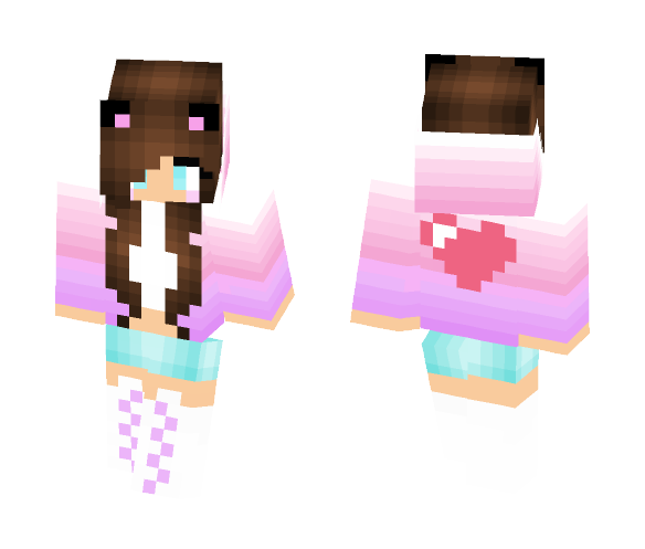 Download Free ~Love~ Hoodie Girl Skin for Minecraft image 1 ~Love~ Hoodie Girl - Girl Minecraft Skins - image 1