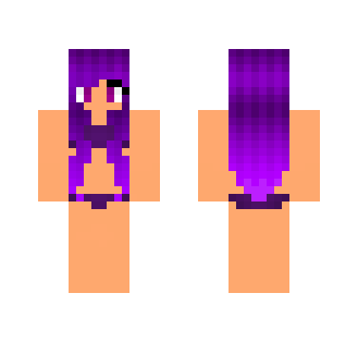 Purple Colored Hair Bikini Girl - Color Haired Girls Minecraft Skins - image 2