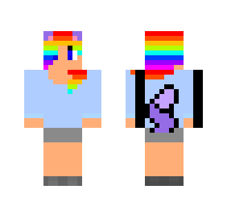Cat girl (Rainbow) - Cat Minecraft Skins - image 2