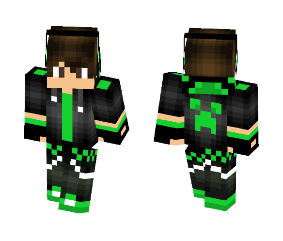 green and gray gamer boy - Boy Minecraft Skins - image 1