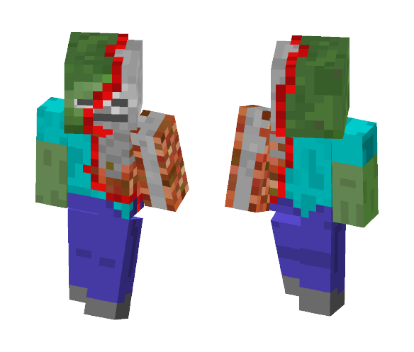 Download Free zombie with torn skin (3d) Skin for Minecraft image 1 zombie with torn skin (3d) - Male Minecraft Skins - image 1
