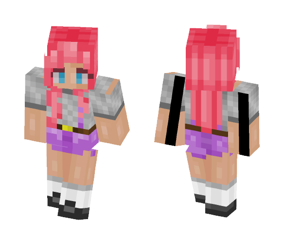 Download Free Purple Overall Girl Skin for Minecraft image 1 Purple Overall Girl - Girl Minecraft Skins - image 1