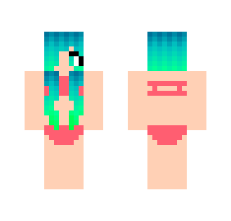 Bathing Suit Girl w/ mermaid hair - Color Haired Girls Minecraft Skins - image 2