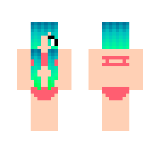 Bathing Suit Girl w/ mermaid hair