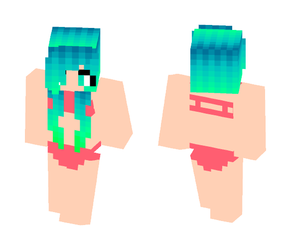 Bathing Suit Girl w/ mermaid hair - Color Haired Girls Minecraft Skins - image 1