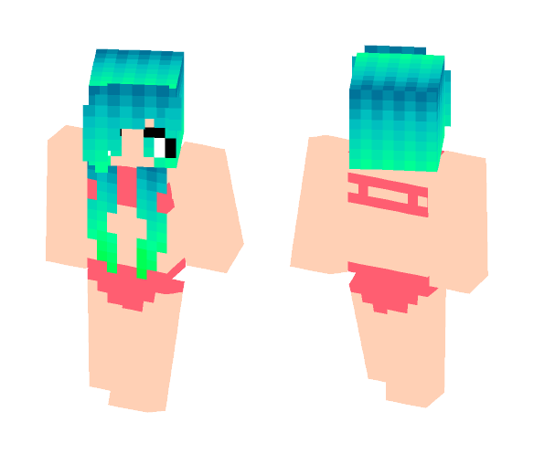 Download Free Bathing Suit Girl w/ mermaid hair Skin for Minecraft image 1 Bathing Suit Girl w/ mermaid hair - Color Haired Girls Minecraft Skins - image 1