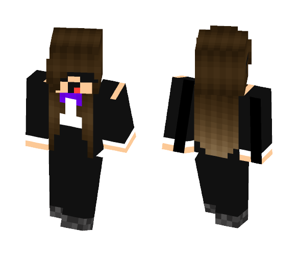 PurpleTuxedoGirl ~Brunette~ - Female Minecraft Skins - image 1