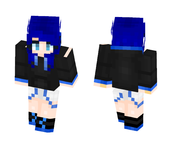 Download Free Blue Hoodie Girl Skin for Minecraft image 1 Blue Hoodie Girl - Girl Minecraft Skins - image 1