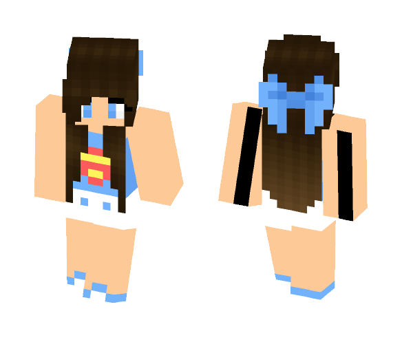 Download Free SuperGirl ~Brunette~ Skin for Minecraft image 1 SuperGirl ~Brunette~ - Female Minecraft Skins - image 1