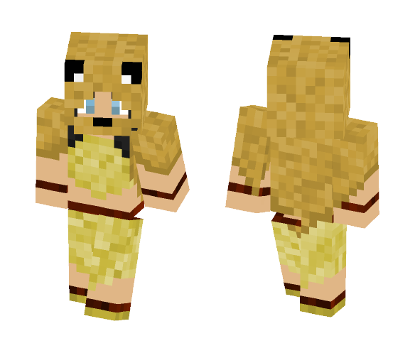 Download Free Tribal woman, lioness pelt cloak Skin for Minecraft image 1 Tribal woman, lioness pelt cloak - Female Minecraft Skins - image 1