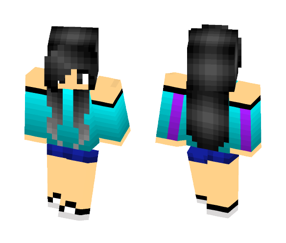 Download Free Girl with blue shirt Skin for Minecraft image 1 Girl with blue shirt - Girl Minecraft Skins - image 1