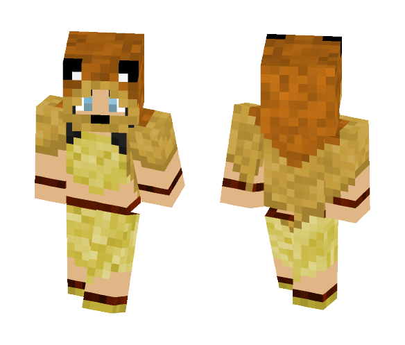 Download Free Tribal woman, lion pelt cloak Skin for Minecraft image 1 Tribal woman, lion pelt cloak - Female Minecraft Skins - image 1