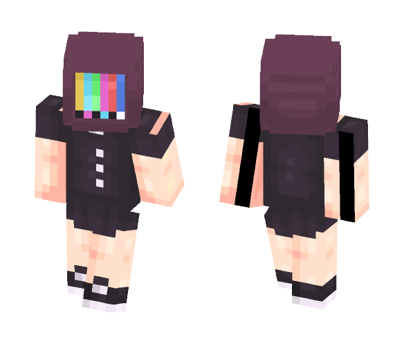 ɢʟʊʙs | Brain Washed // TV Head - Female Minecraft Skins - image 1