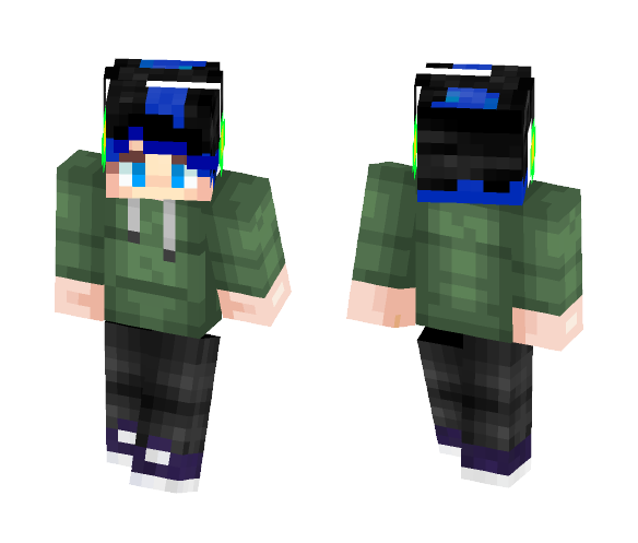 Punk Hood Kid Headphones - Male Minecraft Skins - image 1