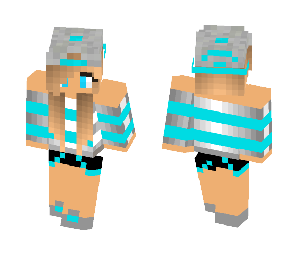 Cyan Girl - Girl Minecraft Skins - image 1