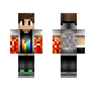 Rainbow Hoodie With Fire Arms