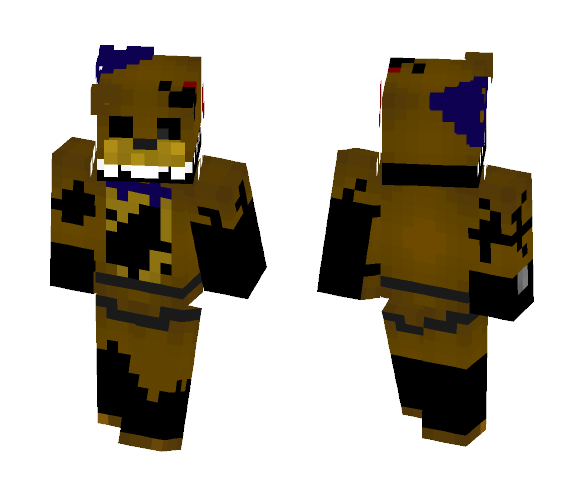 Download Free Ignited Golden Freddy | TJOC R Skin for Minecraft image 1 Ignited Golden Freddy | TJOC R - Interchangeable Minecraft Skins - image 1