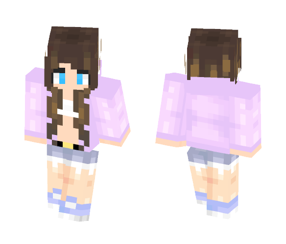 Download Free €łłα | Girl Wavy in Hoodie Skin for Minecraft image 1 €łłα | Girl Wavy in Hoodie - Girl Minecraft Skins - image 1