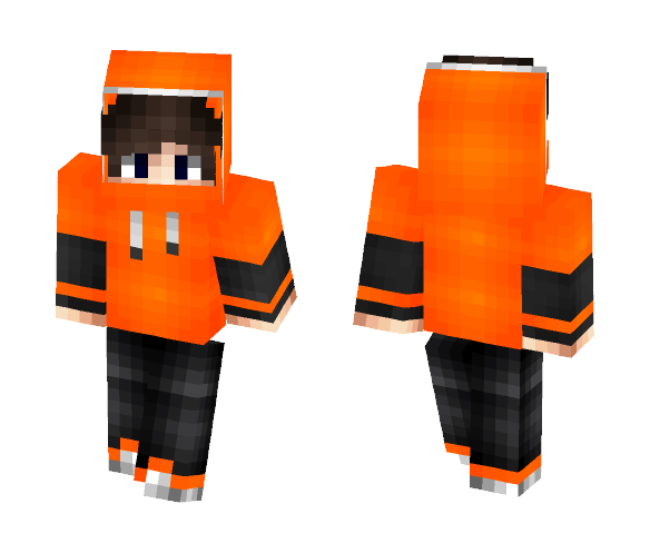 Orange Hoodie - Male Minecraft Skins - image 1
