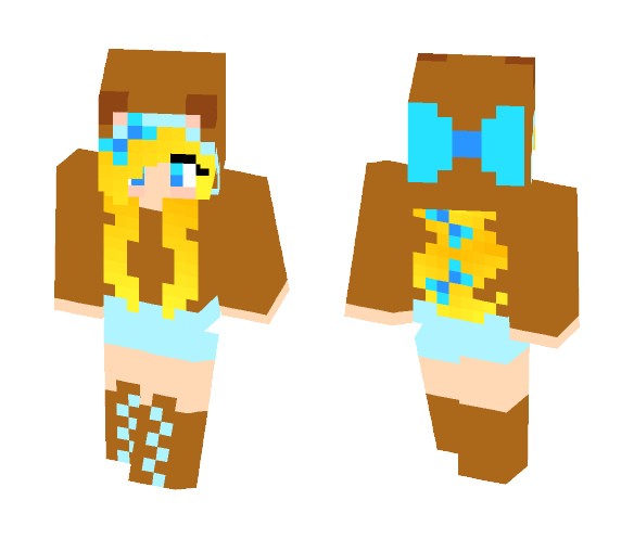 Download Free cute bear girl Skin for Minecraft image 1 cute bear girl - Cute Girls Minecraft Skins - image 1