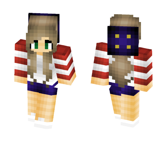 Girl With Blue Beanie - Girl Minecraft Skins - image 1