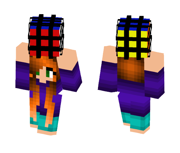 Download Free Little Girl Holding a Rubix Cube Skin for Minecraft image 1 Little Girl Holding a Rubix Cube - Girl Minecraft Skins - image 1