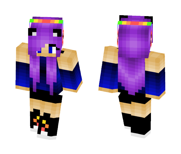 Download Free Girl with Rainbow Headphones Skin for Minecraft image 1 Girl with Rainbow Headphones - Girl Minecraft Skins - image 1