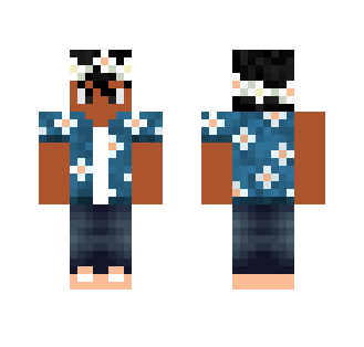 Hawaiian shirt with floral headband