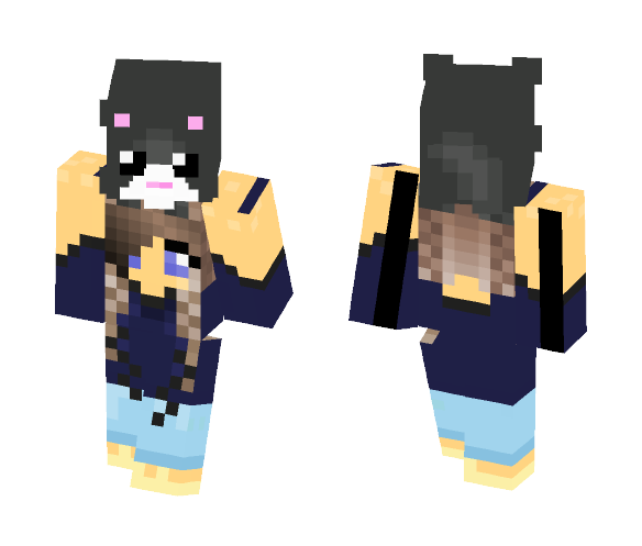 Little Girl Holding Kitten - Girl Minecraft Skins - image 1
