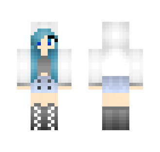 Hoodie and Blue hair