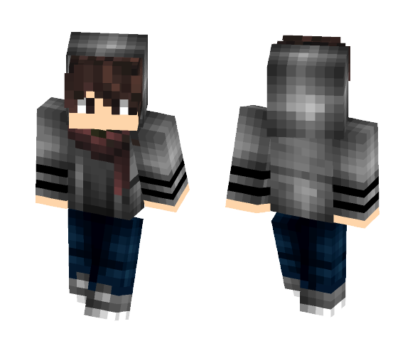 Grey Hoodie - Male Minecraft Skins - image 1