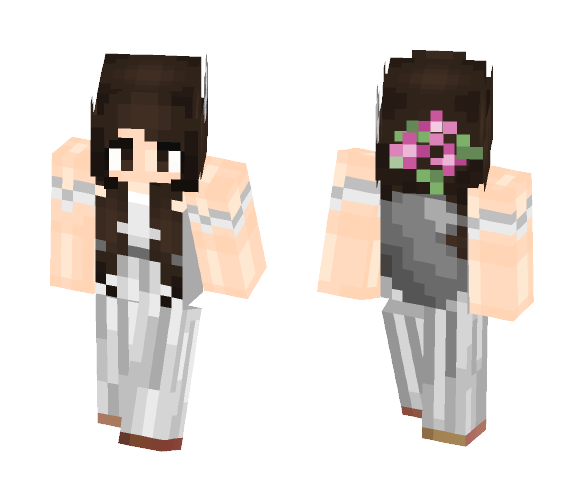 Download Free Wedding Dress Wolf Girl Skin for Minecraft image 1 Wedding Dress Wolf Girl - Girl Minecraft Skins - image 1