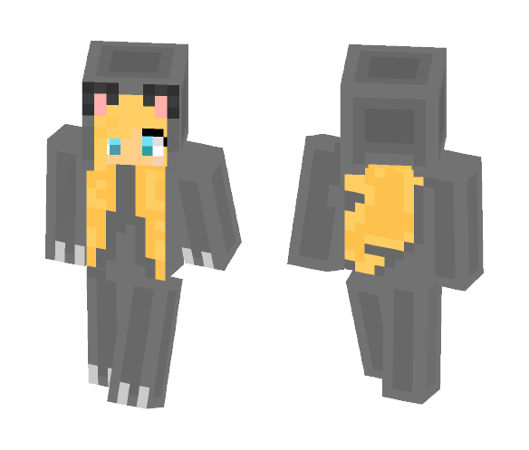 Blonde Girl In Cat Onesie - Cat Minecraft Skins - image 1