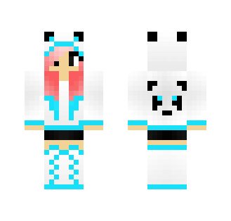 Pink and blue panda girl