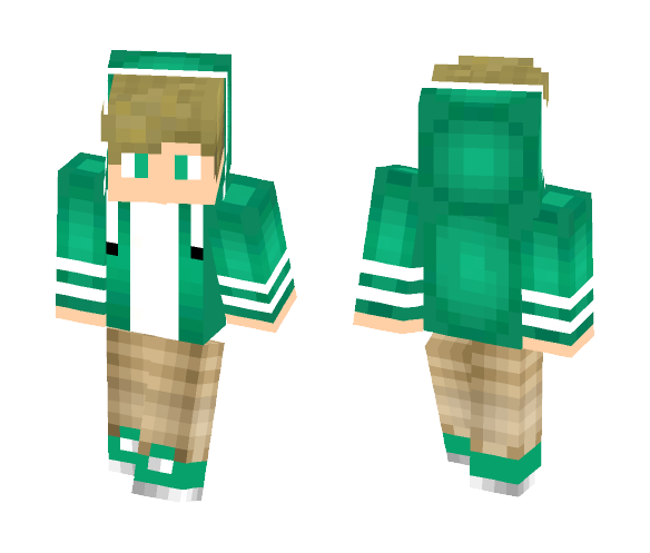 Green Hoodie - Male Minecraft Skins - image 1