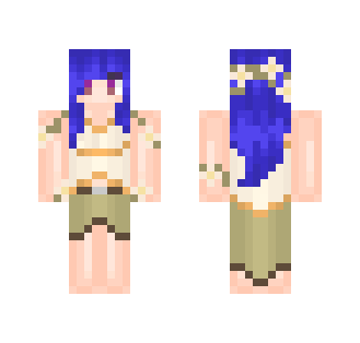Blue Haired Flower Girl - Color Haired Girls Minecraft Skins - image 2
