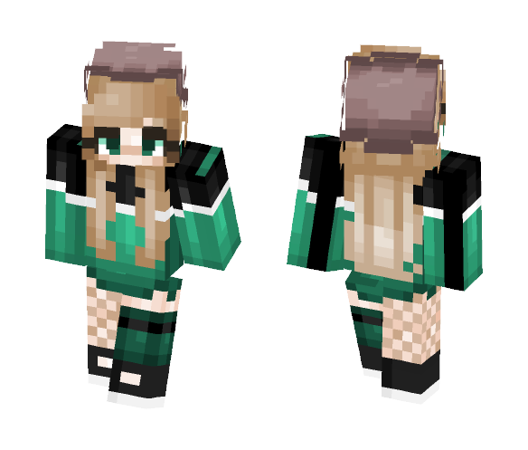 Download Free Greenie Girlie Skin for Minecraft image 1 Greenie Girlie - Female Minecraft Skins - image 1