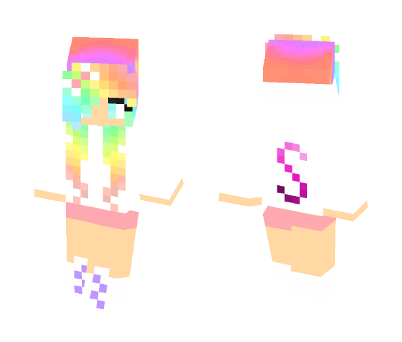 Download Free Skittle Rainbow Girl #4 Skin for Minecraft image 1 Skittle Rainbow Girl #4 - Girl Minecraft Skins - image 1