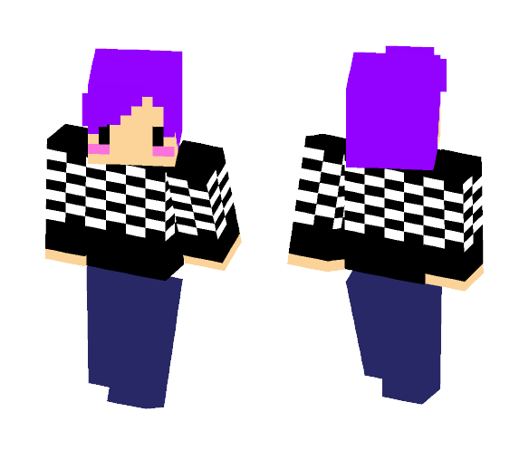 Download Free Boy With Sweater (purple hair) Skin for Minecraft image 1 Boy With Sweater (purple hair) - Boy Minecraft Skins - image 1
