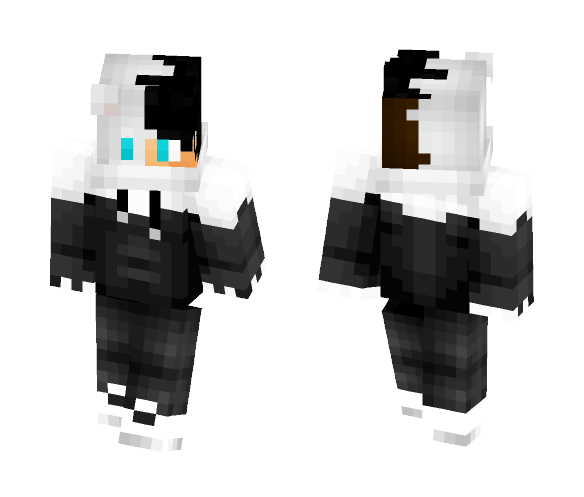 Download Free Half Panda Half Guy PVP Skin for Minecraft image 1 Half Panda Half Guy PVP - Male Minecraft Skins - image 1