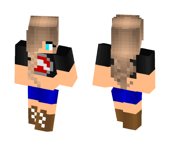 Download Free Cute Girl with juassic park shirt Skin for Minecraft image 1 Cute Girl with juassic park shirt - Cute Girls Minecraft Skins - image 1